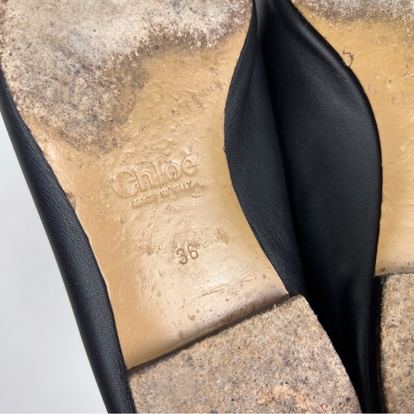 Chloe C Logo Convertible Suede Mule Nubuck Leather Loafers - Picture 11 of 12